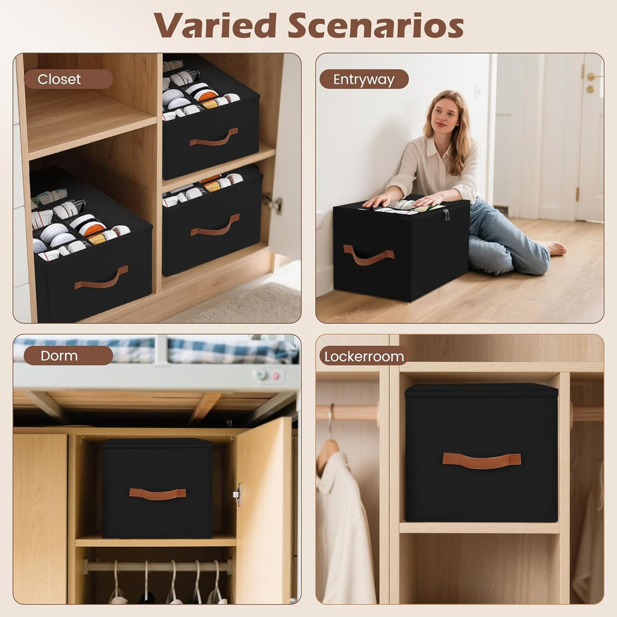 Heavy-Duty Foldable Shoe & Closet Organizer Box with Adjustable Dividers