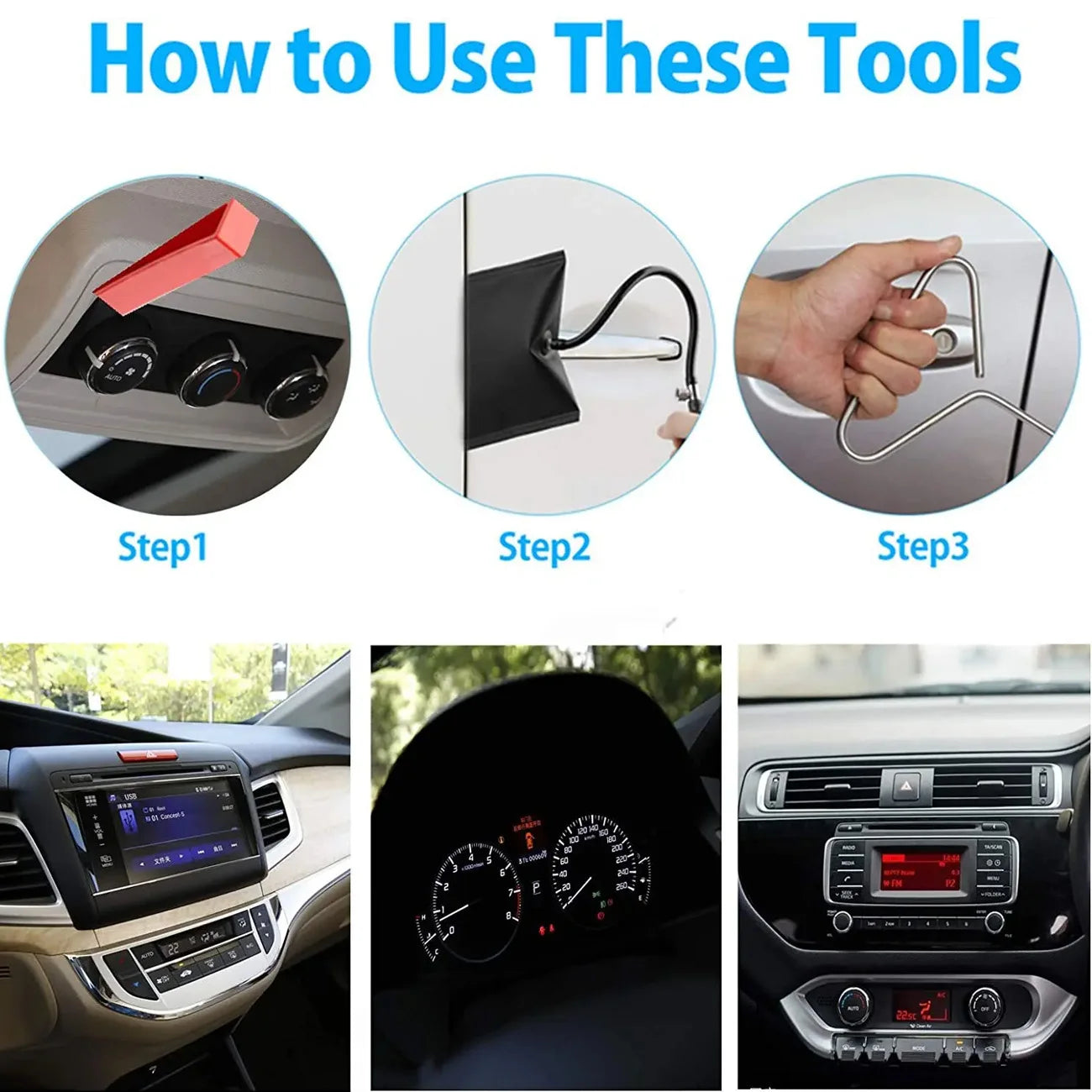 Damage-Free Auto Dent Repair & Precision Trim Pry Tool Kit
