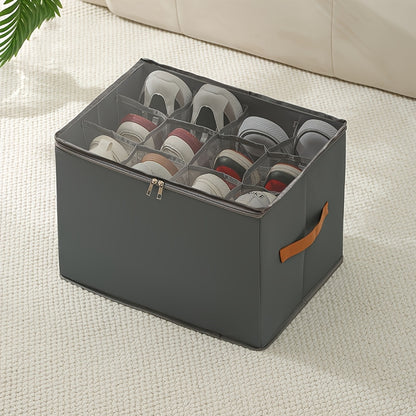 Heavy-Duty Foldable Shoe & Closet Organizer Box with Adjustable Dividers