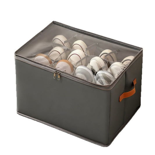 Heavy-Duty Foldable Shoe & Closet Organizer Box with Adjustable Dividers