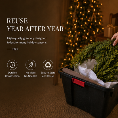 6FT Lush Artificial Cedar Garland – 120-Tip Christmas Greenery Decor