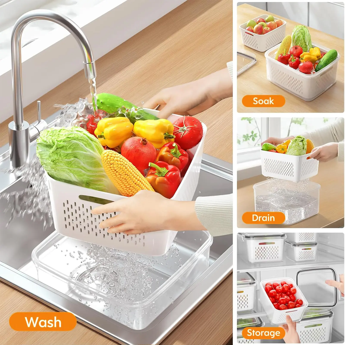 🍇Stackable fruit and vegetable preservation filter box