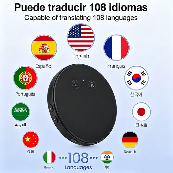 Wearable 108-Language Two-Way Voice Translator with AI Language Tutor