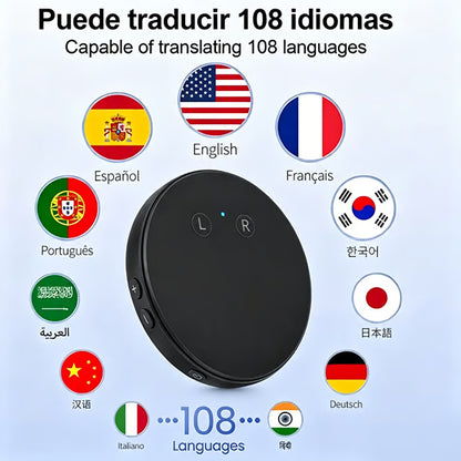 Wearable 108-Language Two-Way Voice Translator with AI Language Tutor