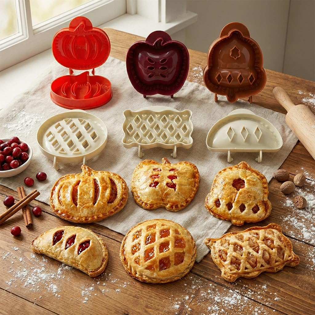 6 Pack Hand Pie Molds – Dough Presser for Mini Pocket Pies Baking