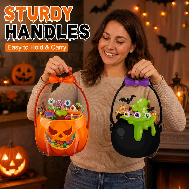 Halloween Plastic Goodie Bags for Candy, Treats & Party Favors