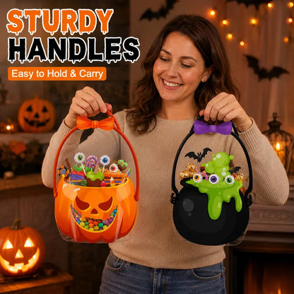 Halloween Plastic Goodie Bags for Candy, Treats & Party Favors