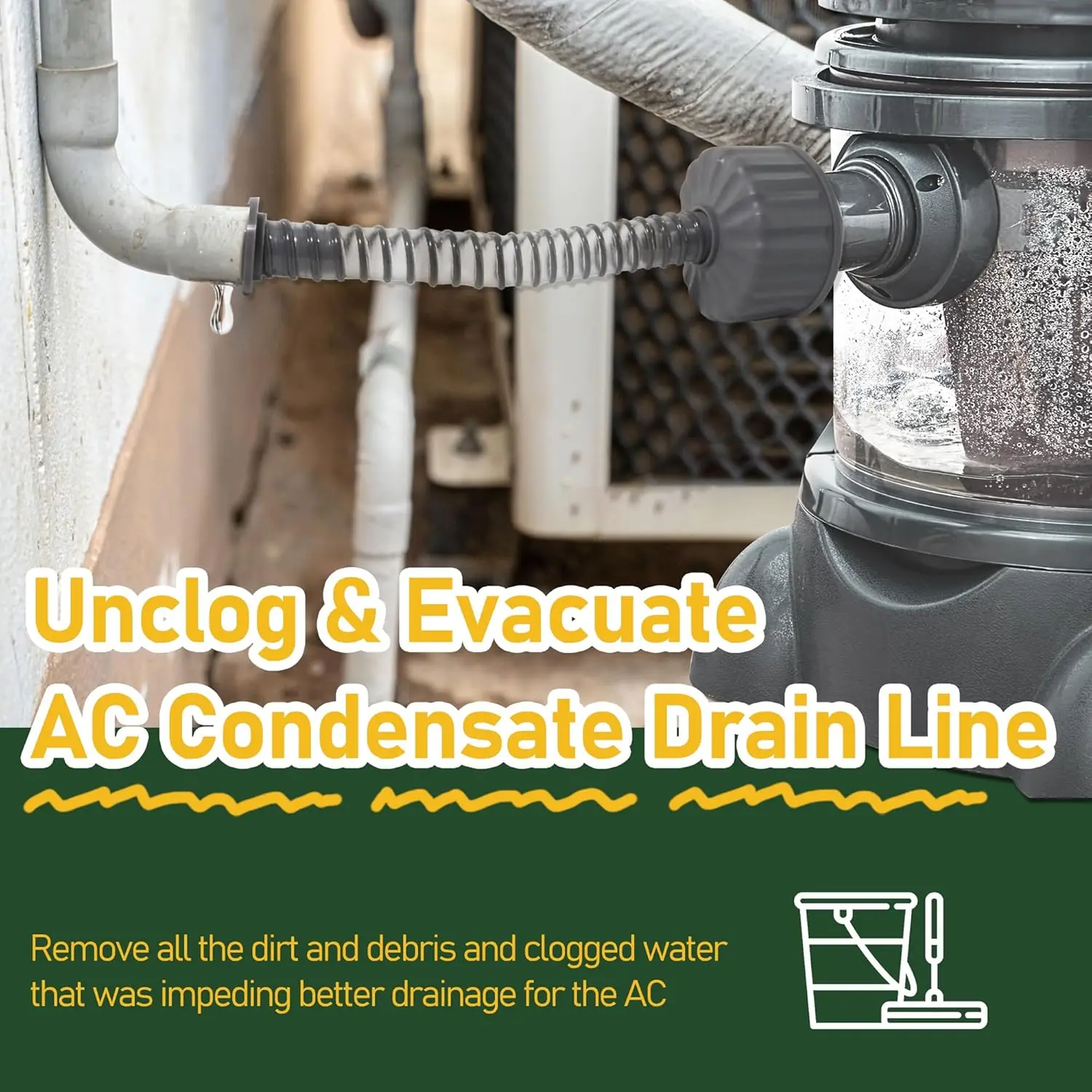 Air Conditioner Drain Pipe Cleaning Tool – Compatible with Most PVC Pipe Sizes