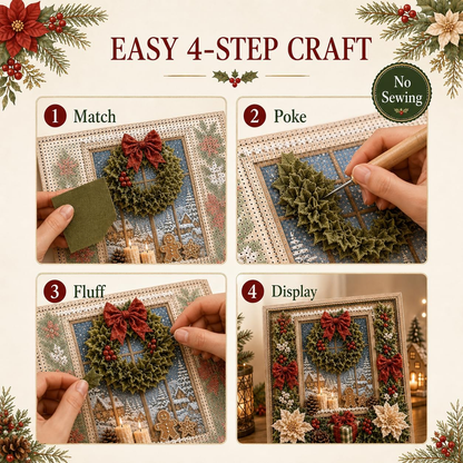 3D Christmas Fabric Poke Art Kit