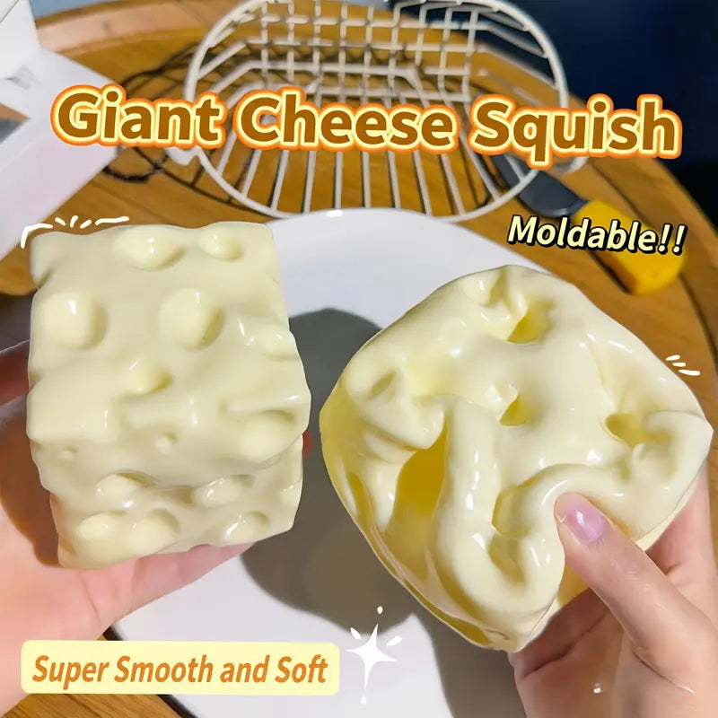 Slow Rise Squishy Cheese Block – Ultra Soft Stress Relief Fidget Toy