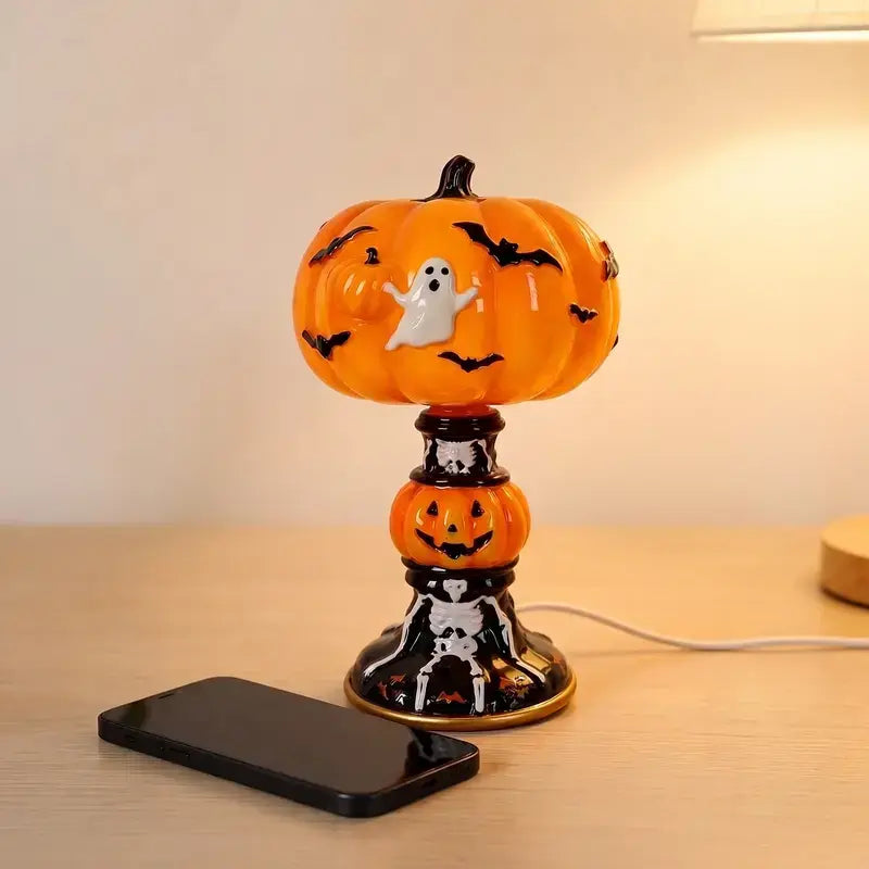 🎃Retro Pumpkin Bat Pattern Single Desk Lamp — Vintage Glow Night Light🎃