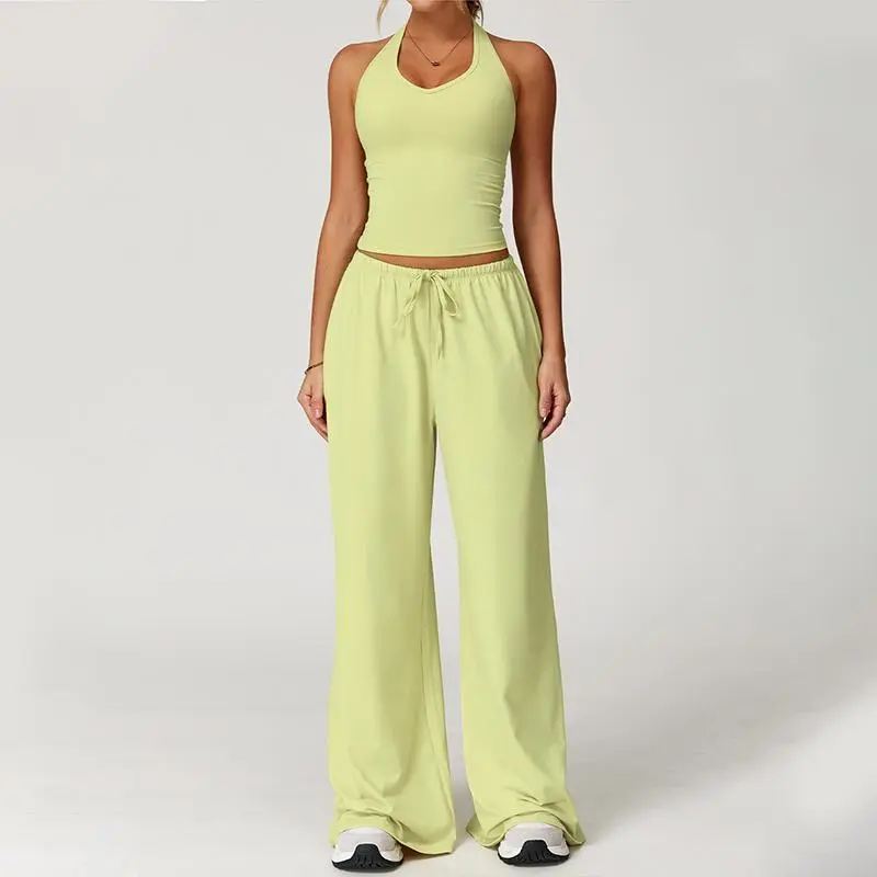 🏃‍♀️Sportswear Set – Adjustable V-neck tank top and wide-leg pants🏃‍♀️
