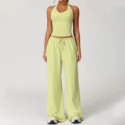 🏃‍♀️Sportswear Set – Adjustable V-neck tank top and wide-leg pants🏃‍♀️