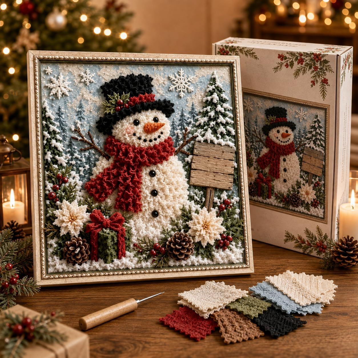 3D Christmas Fabric Poke Art Kit