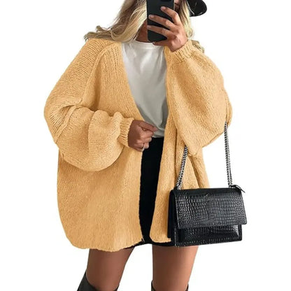 Women's Oversized Open-Front Knit Cardigan