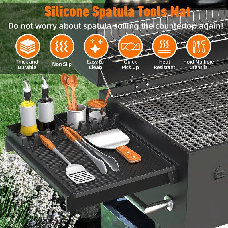 🌞Summer Sale 49% OFF🍖Silicone BBQ Side Shelf Mat — Keep Tools Clean & Close