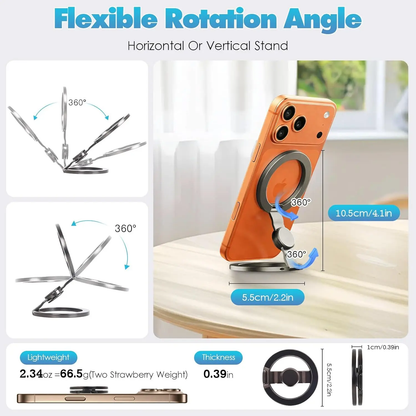 Ultra-Slim Magnetic Phone Grip Stand & Fidget Spinner – 360° Rotating