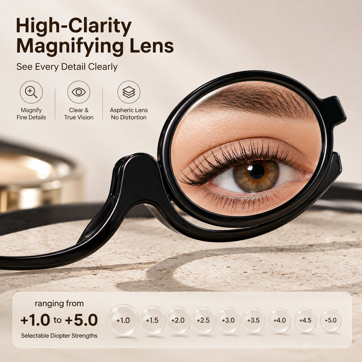 Apply Eye Makeup Clearly — Magnifying Flip Lens Makeup Glasses