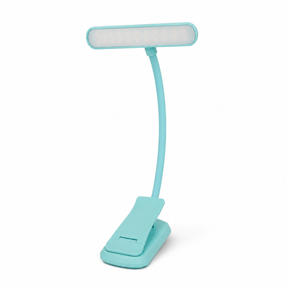 Dual-Head Rechargeable Reading Light – 15 Brightness Modes & Wide Clip