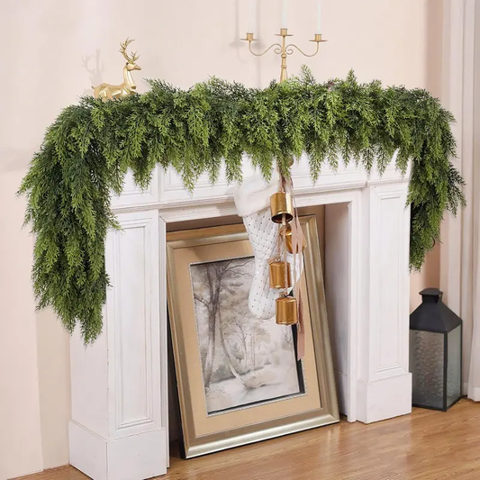 6FT Lush Artificial Cedar Garland – 120-Tip Christmas Greenery Decor