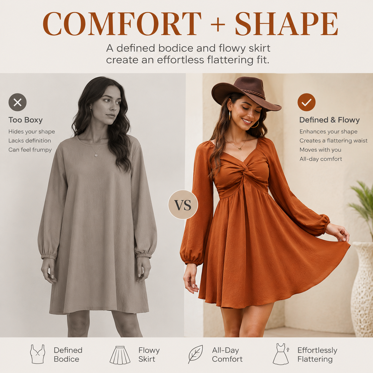 Sweetheart Twist-Front Long Sleeve Mini Dress