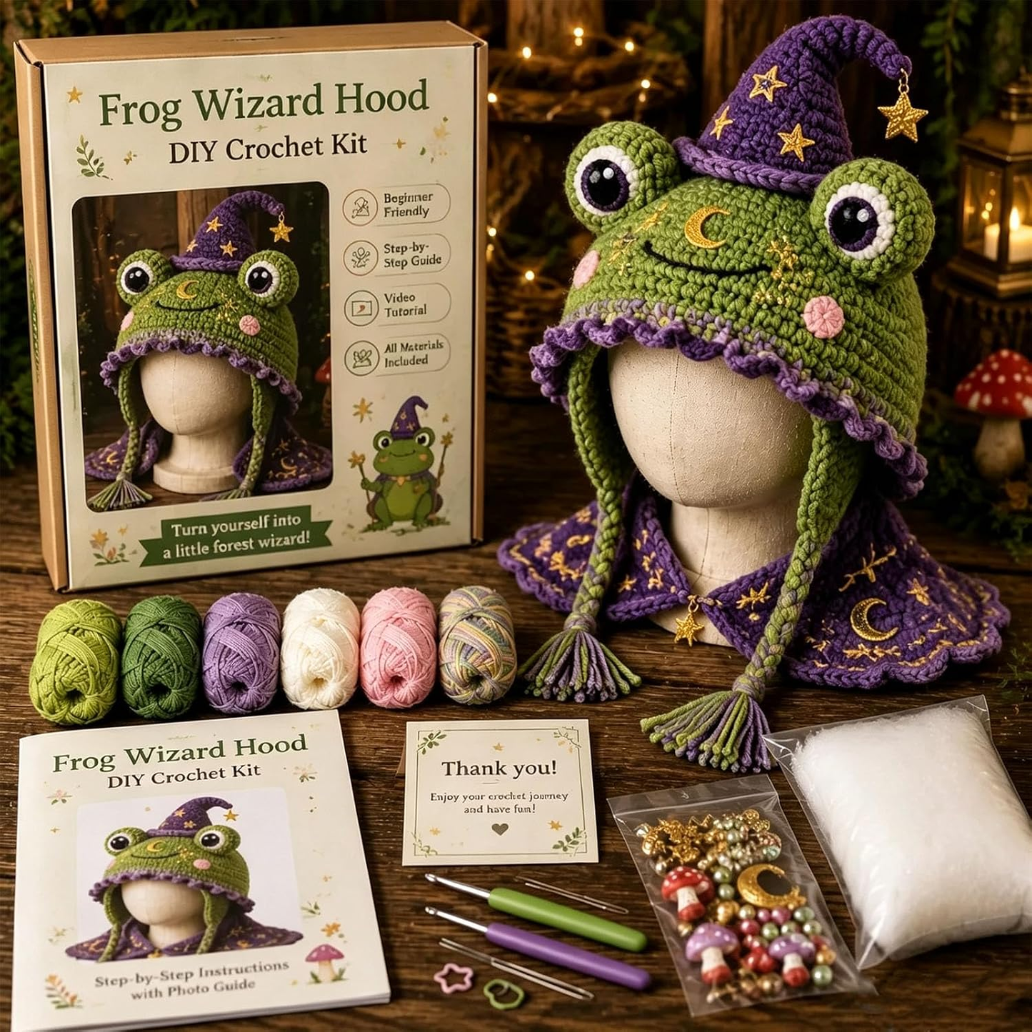 Fantasy Hood Hat DIY Crochet Kit Series
