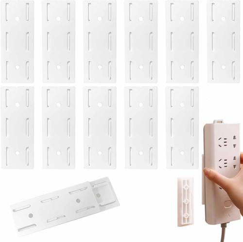 No-drill adhesive socket bracket – Wall-mounted cable management