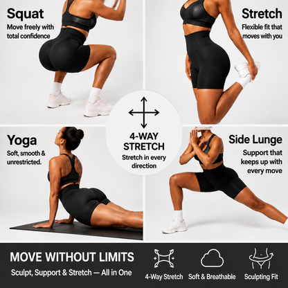 Women's High-Waisted Butt-Lifting Athletic Shorts (4-Pack)