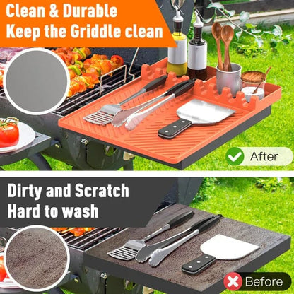 🌞Summer Sale 49% OFF🍖Silicone BBQ Side Shelf Mat — Keep Tools Clean & Close