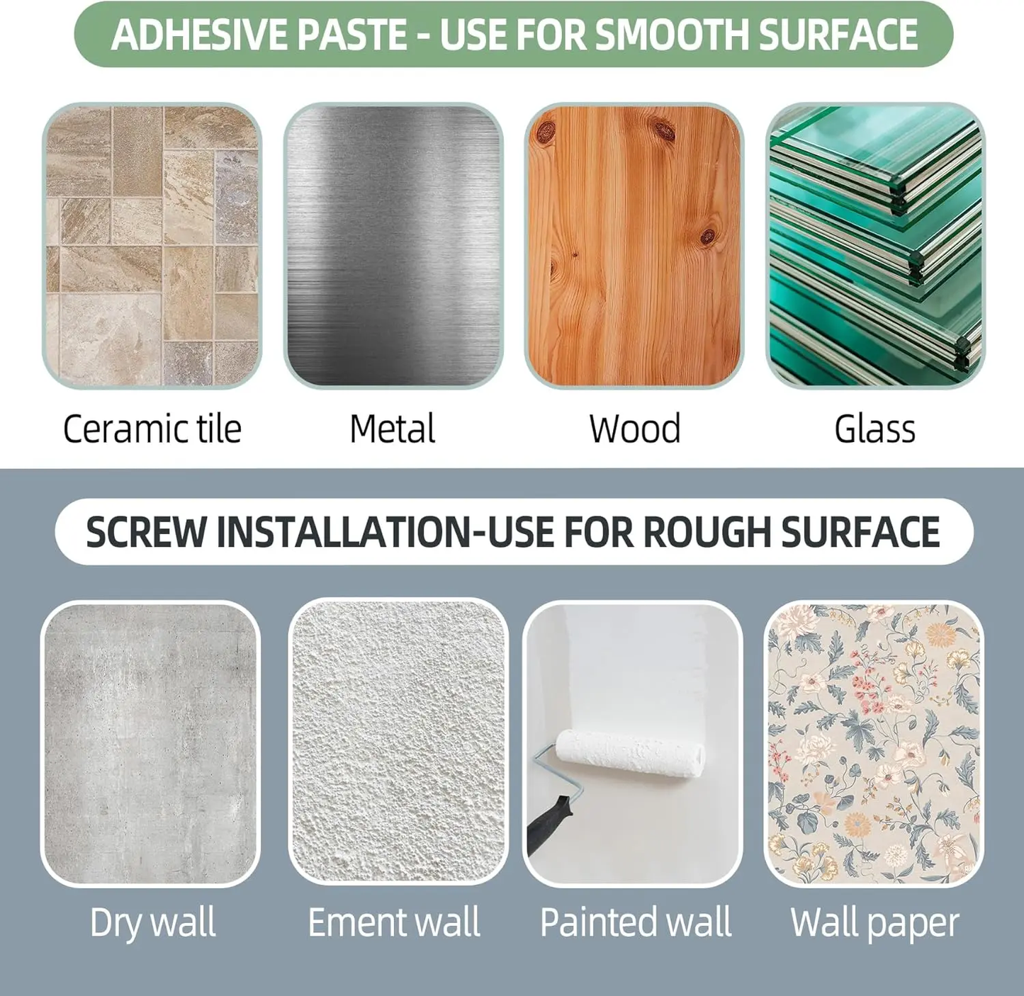 No-Drill Self-Adhesive Rod Holders for Curtains, Towel Bars, Closet Rods & More