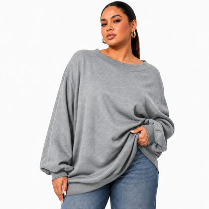 Women's Off-Shoulder Loose-Fitting Sweatshirt – Soft and Comfortable, Slim Fit