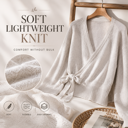 Women’s Slim-Fit Cardigan Knit Sweater with Long Lantern Sleeves