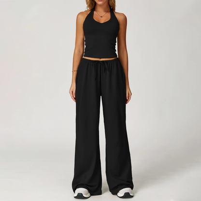 🏃‍♀️Sportswear Set – Adjustable V-neck tank top and wide-leg pants🏃‍♀️