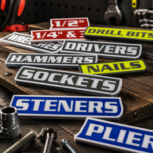 3D Magnetic Toolbox Labels — Organize Your Tools Without Sticky Mess