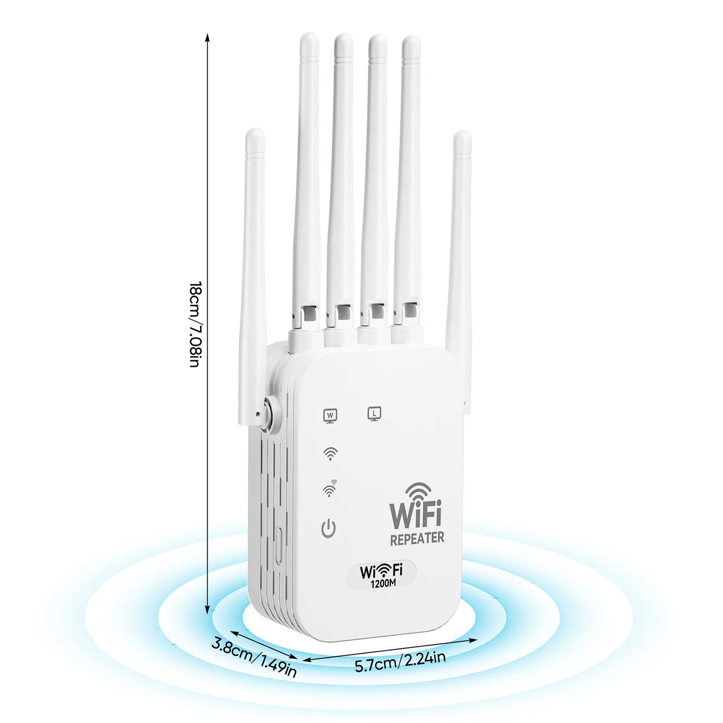 6-Antenna WiFi Signal Extender—1200Mbps Dual-Band Signal Booster