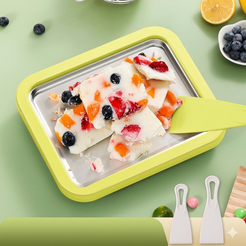 Stainless Steel Fried Ice Maker Machine & Yogurt Pan