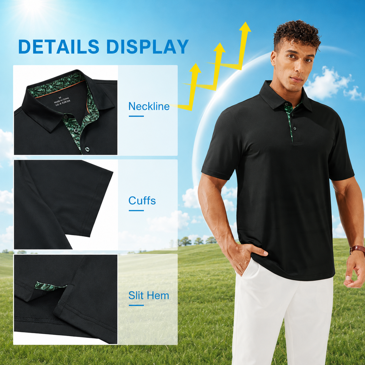 Men's Classic Cotton Polo Shirt – Casual Golf and Everyday Wear