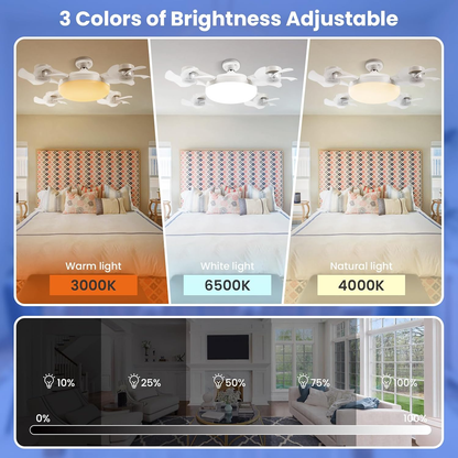 2-in-1 Socket Ceiling Fan with Dimmable LED Light & Remote