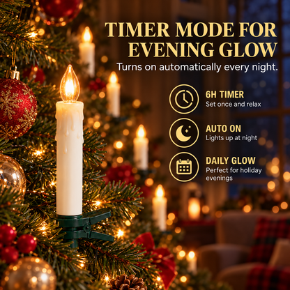 🕯️Battery-Powered Flameless Clip-On Christmas Candle Lights with Remote & Timer🕯️