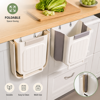 Foldable Hanging Trash Can 1.6 Gallon | Space-Saving Bin for Kitchen, RV, Car & Camping
