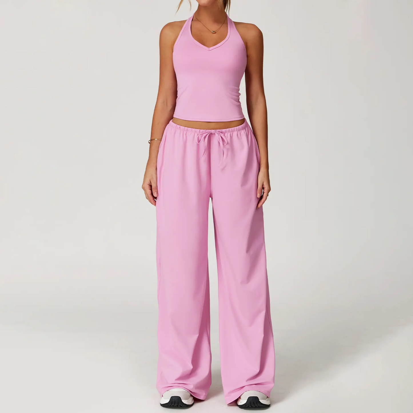 🏃‍♀️Sportswear Set – Adjustable V-neck tank top and wide-leg pants🏃‍♀️