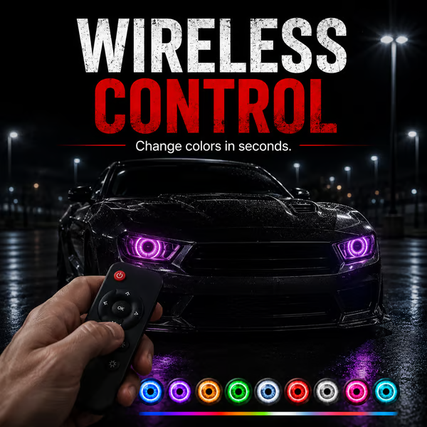 Demon Eye RGB LED Headlight Kit with 33+ Color Modes