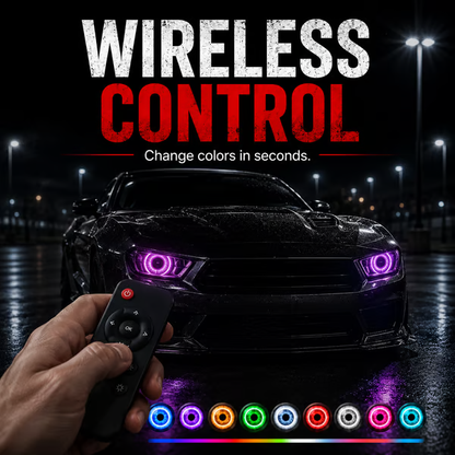 Demon Eye RGB LED Headlight Kit with 33+ Color Modes