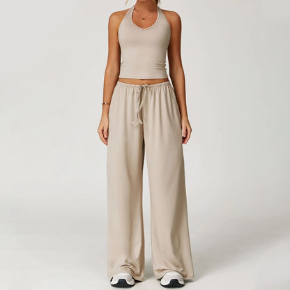 🏃‍♀️Sportswear Set – Adjustable V-neck tank top and wide-leg pants🏃‍♀️