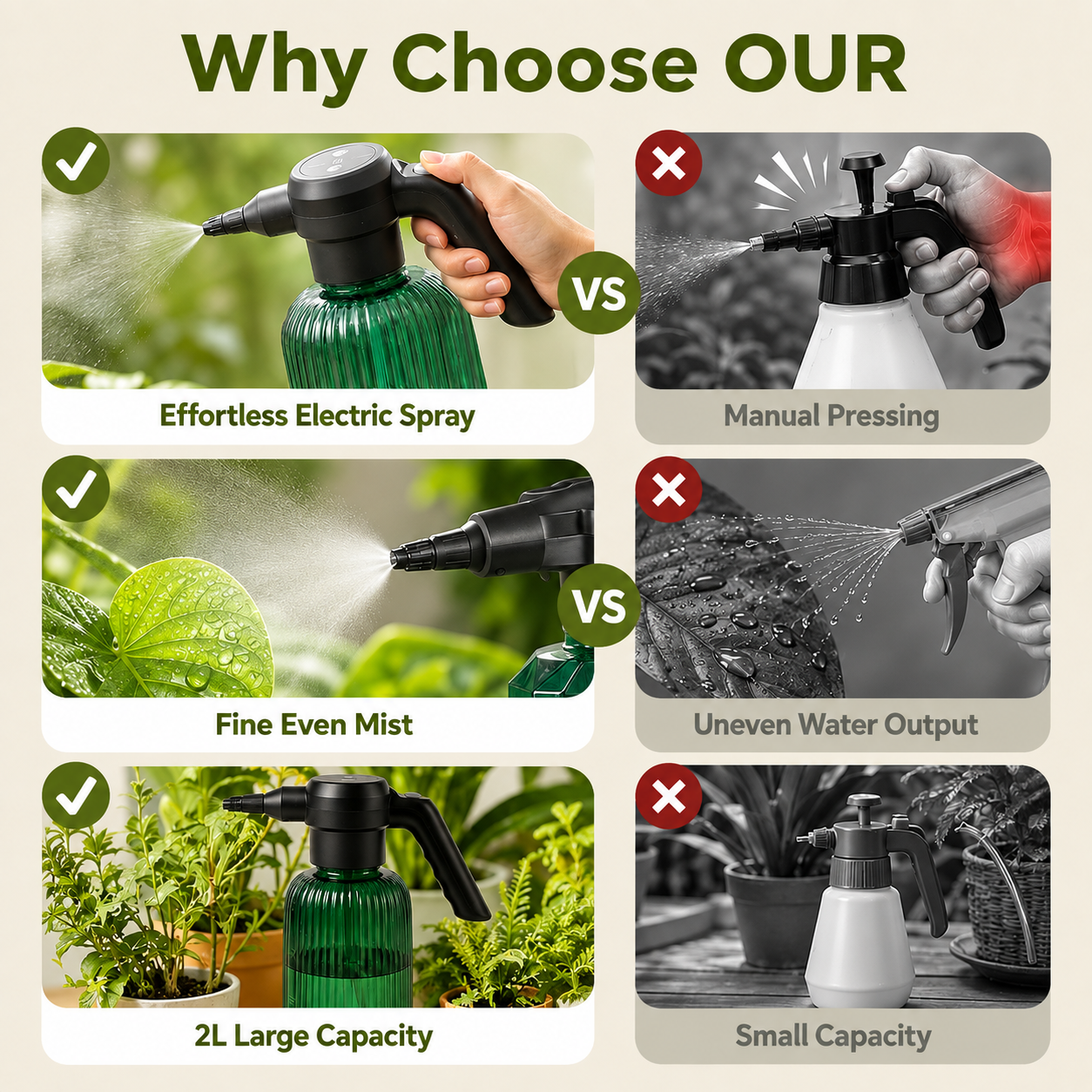 68oz Electric Sprayer – Three-speed adjustable with adjustable nozzle