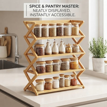 Foldable Bamboo Corner Organizer: Instant Clutter-Free Space in Seconds