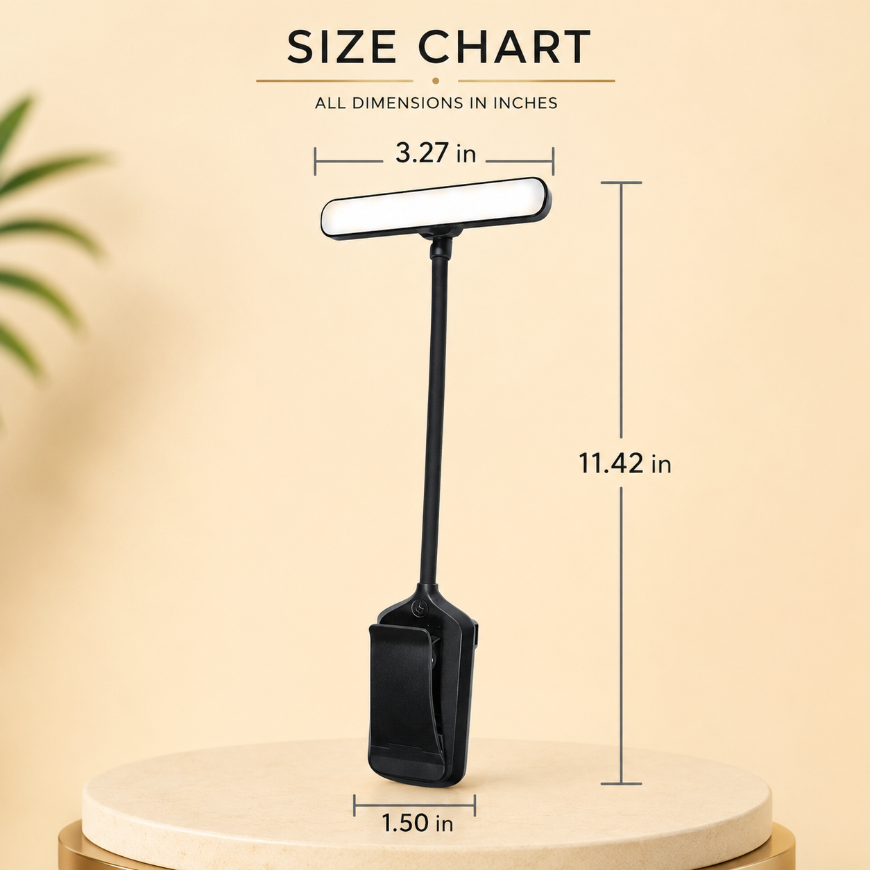 Dual-Head Rechargeable Reading Light – 15 Brightness Modes & Wide Clip