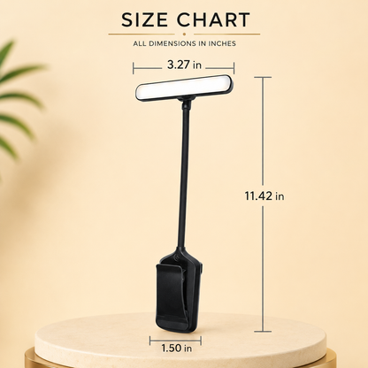 Dual-Head Rechargeable Reading Light – 15 Brightness Modes & Wide Clip
