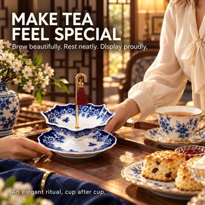 Elegant Umbrella Ceramic Tea Infuser for Refined Loose-Leaf Brewing