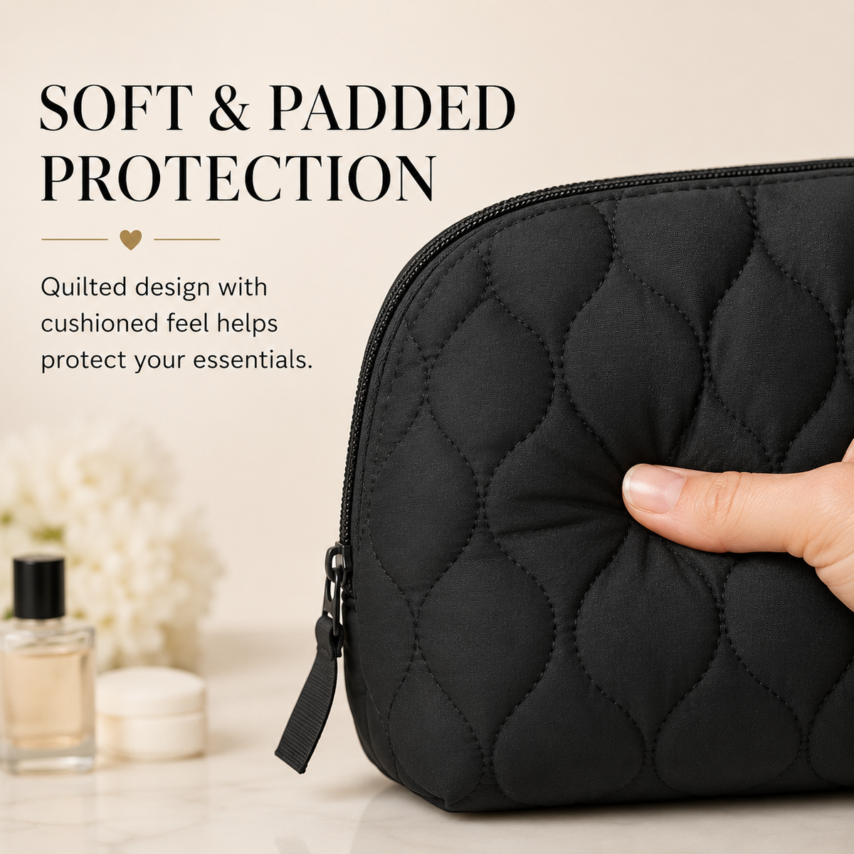 Large Capacity Quilted Fluffy Storage Bag For Women
